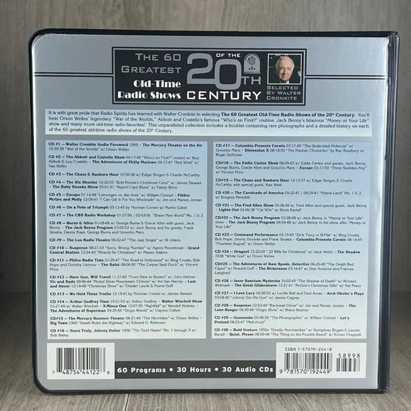 60 Greatest Old-Time Radio Shows Of The 20TH Century Walter Cronkite Audio CD - Picture 4 of 8